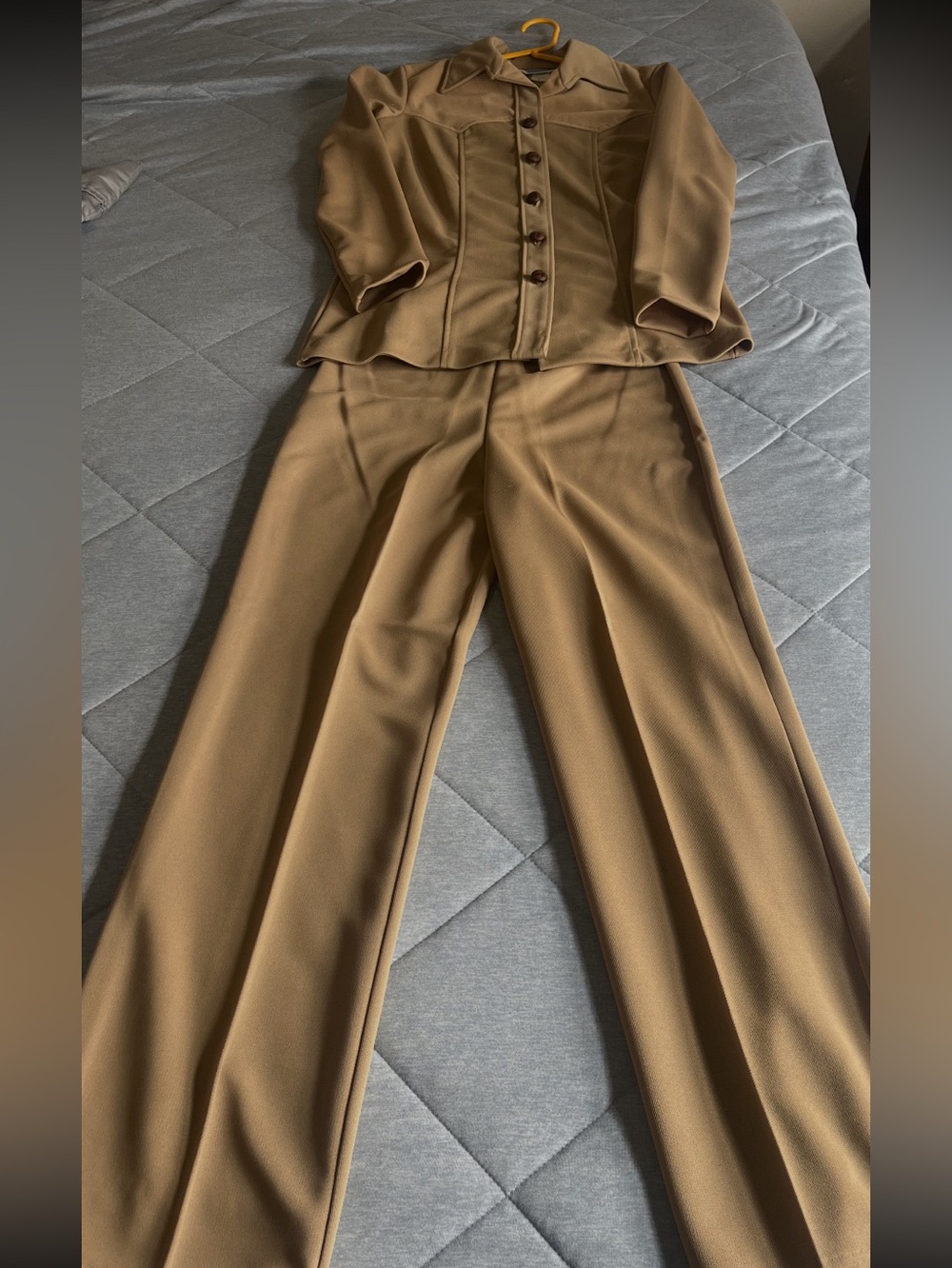 1960’s Western Anthony Richards Camel Two-Piece Tailored Pantsuit